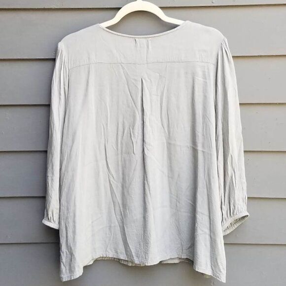 World Market Olive Embroidered Peasant Boho Top size LXL - Picture 4 of 6